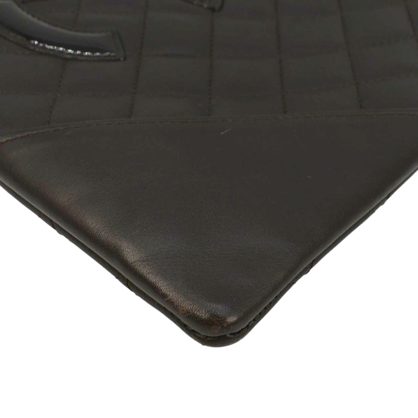 CHANEL Cambon Flat Calfskin Leather Messenger Bag Black - Image 7