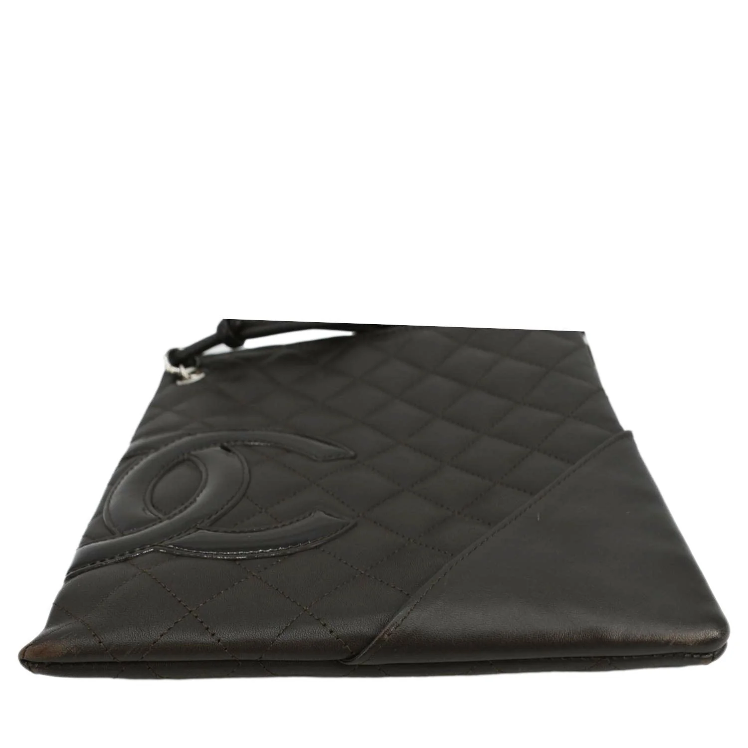 CHANEL Cambon Flat Calfskin Leather Messenger Bag Black - Image 9