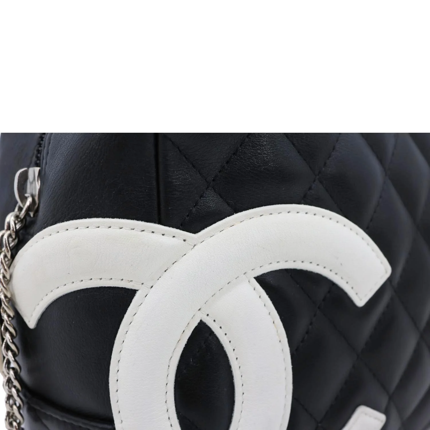 CHANEL Cambon Ligne Quilted Leather Bowler Tote Bag Black - Image 12