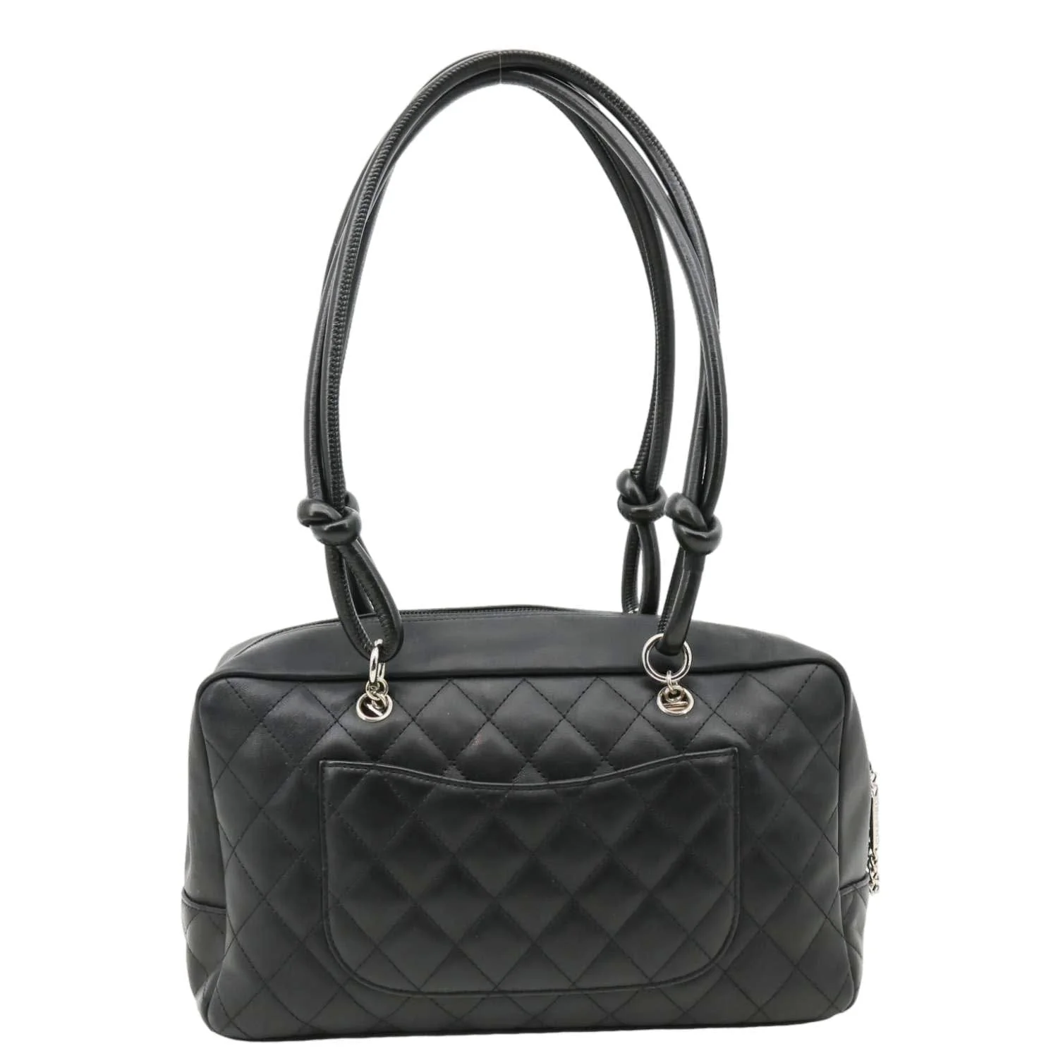 CHANEL Cambon Ligne Quilted Leather Bowler Tote Bag Black - Image 3