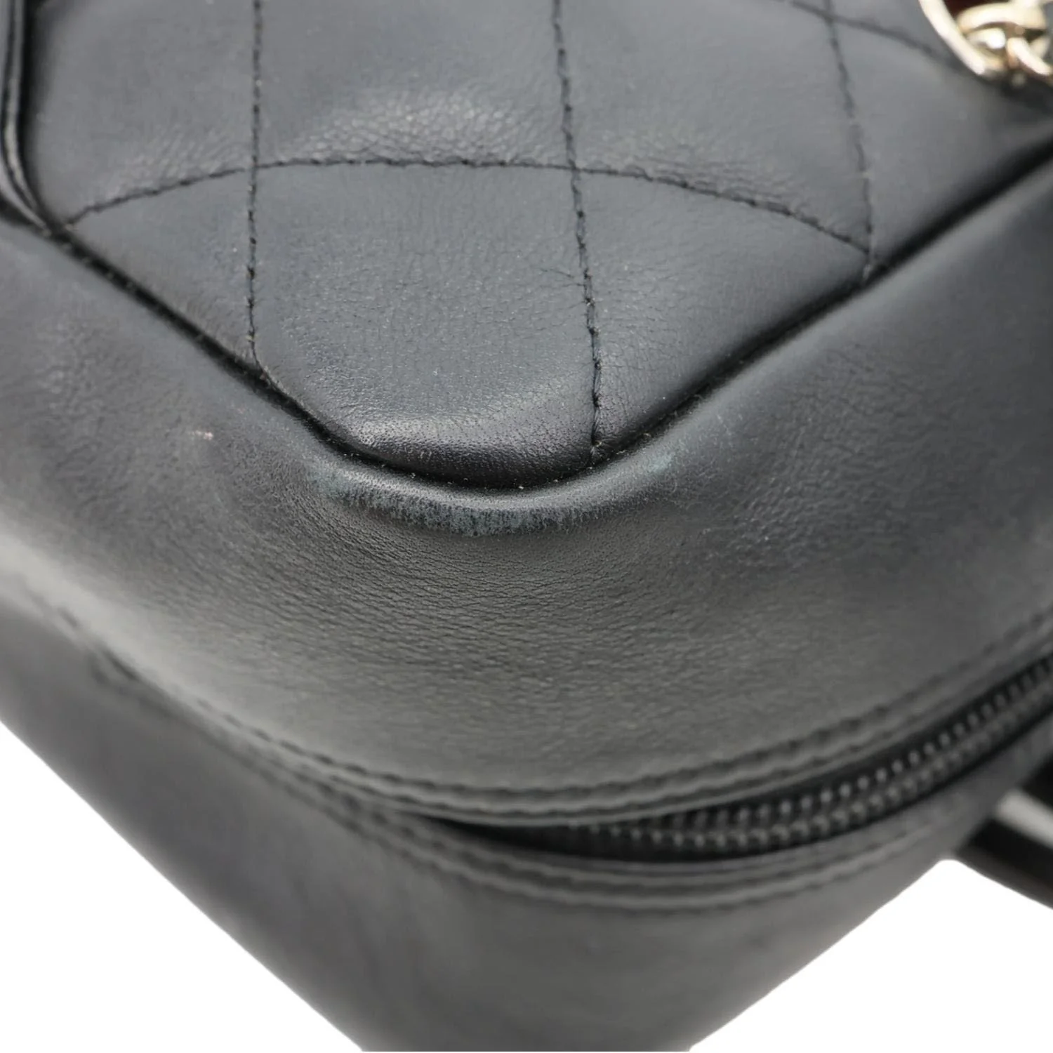 CHANEL Cambon Ligne Quilted Leather Bowler Tote Bag Black - Image 5