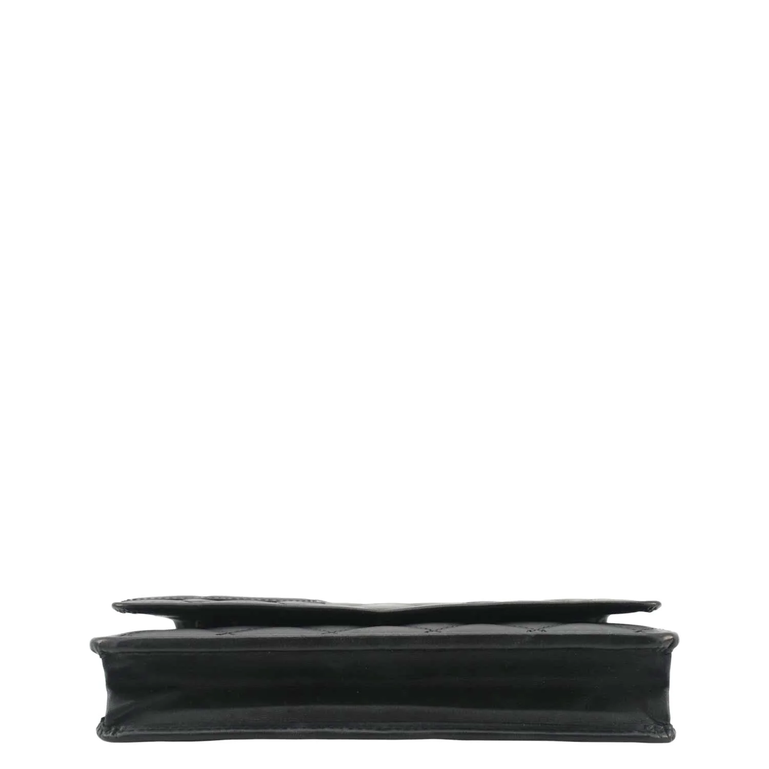 CHANEL Cambon Ligne  Wallet On Chain Quilted Leather Clutch Crossbody Bag Black - Image 9