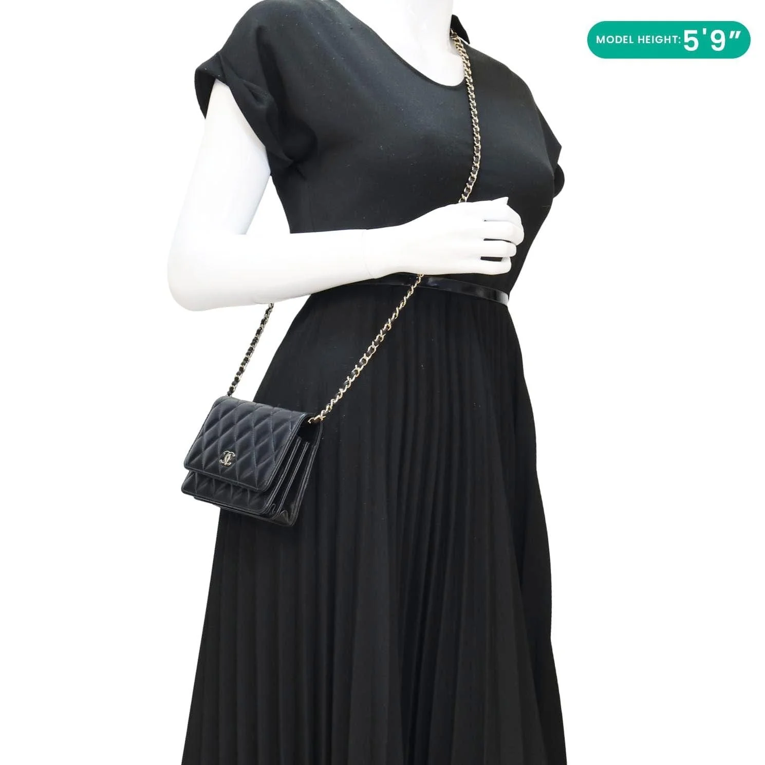 CHANEL Camellia Bow Mini Quilted Leather WOC Crossbody Bag Black - Image 2
