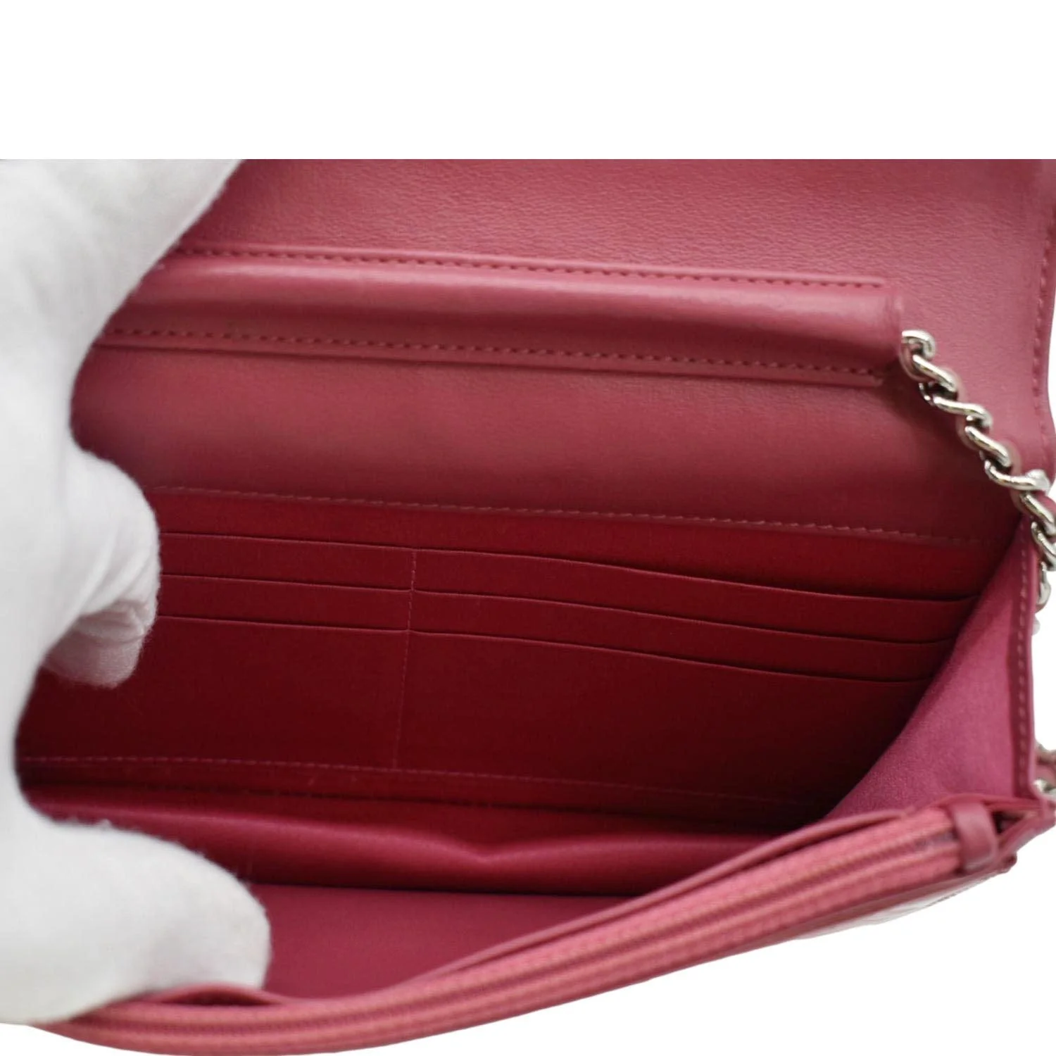 CHANEL Camellia Wallet On Chain Leather Crossbody Bag Pink - Image 10