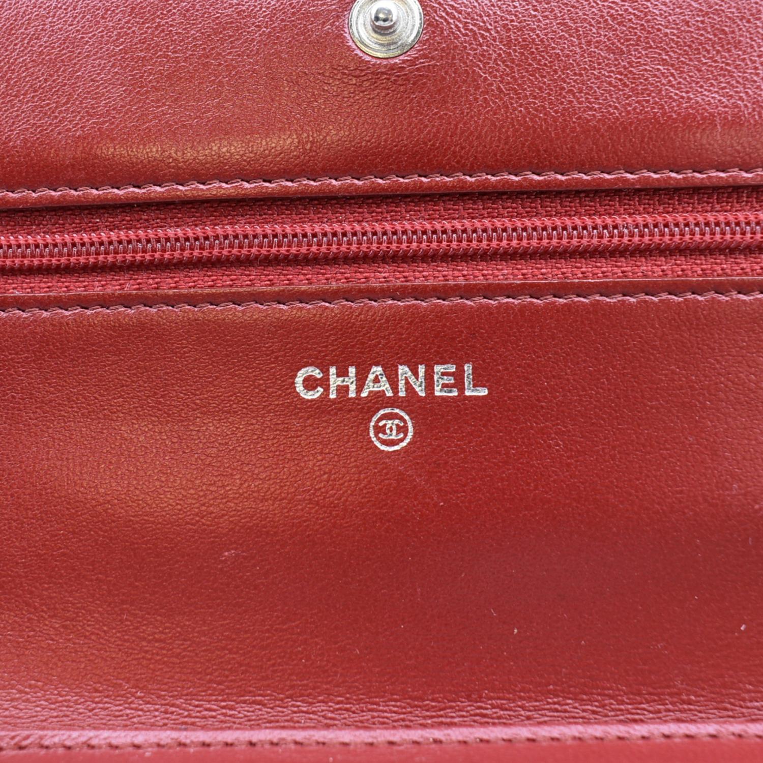 CHANEL Camellia Wallet On Chain Leather Crossbody Bag Red - Image 12