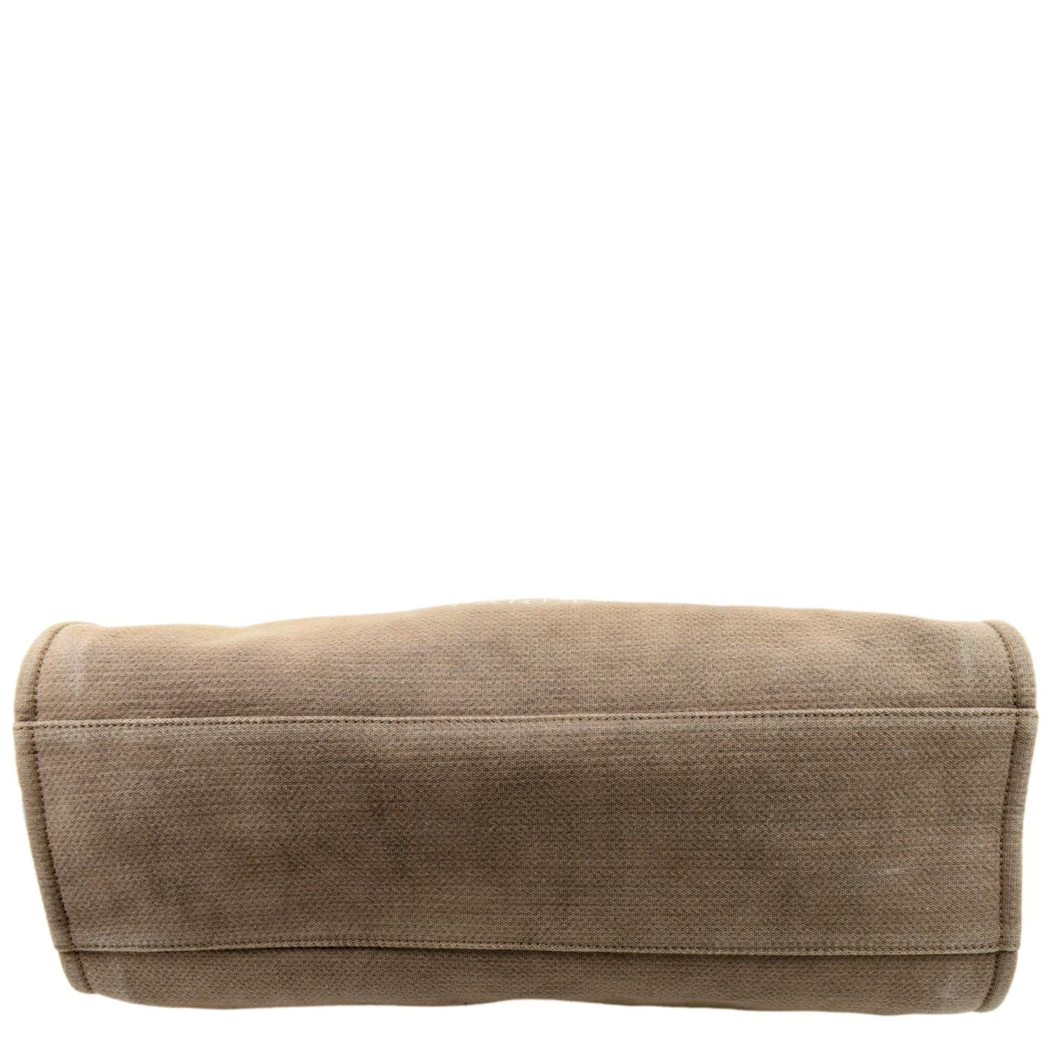 CHANEL Extra Large Deauville Canvas Tote Shoulder Bag Beige - Image 8