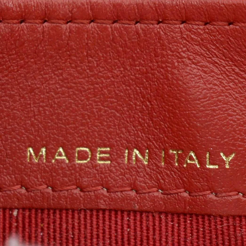 CHANEL CC Card Holder Quilted Caviar Leather Wallet Red - Image 13