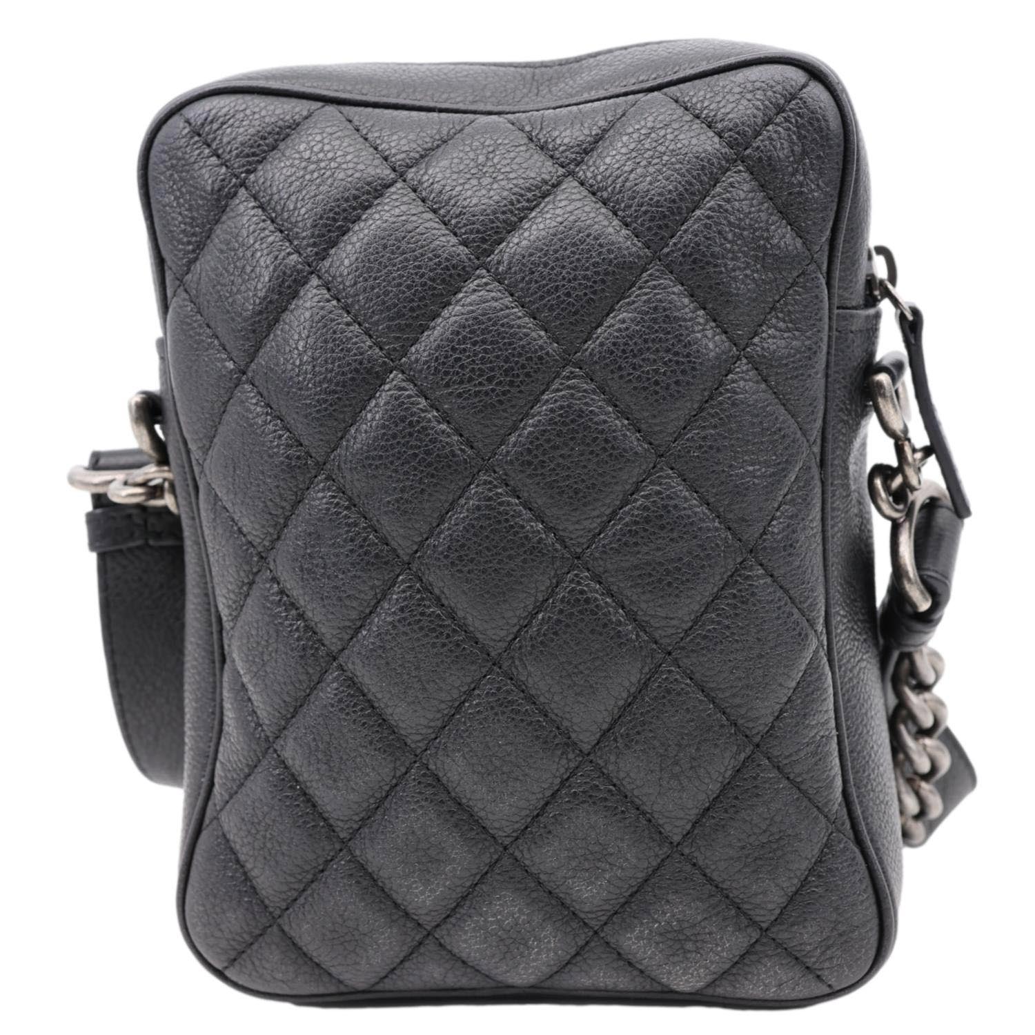 CHANEL Casual Rock Quilted Goatskin Leather Camera Crossbody Bag Black - Image 5