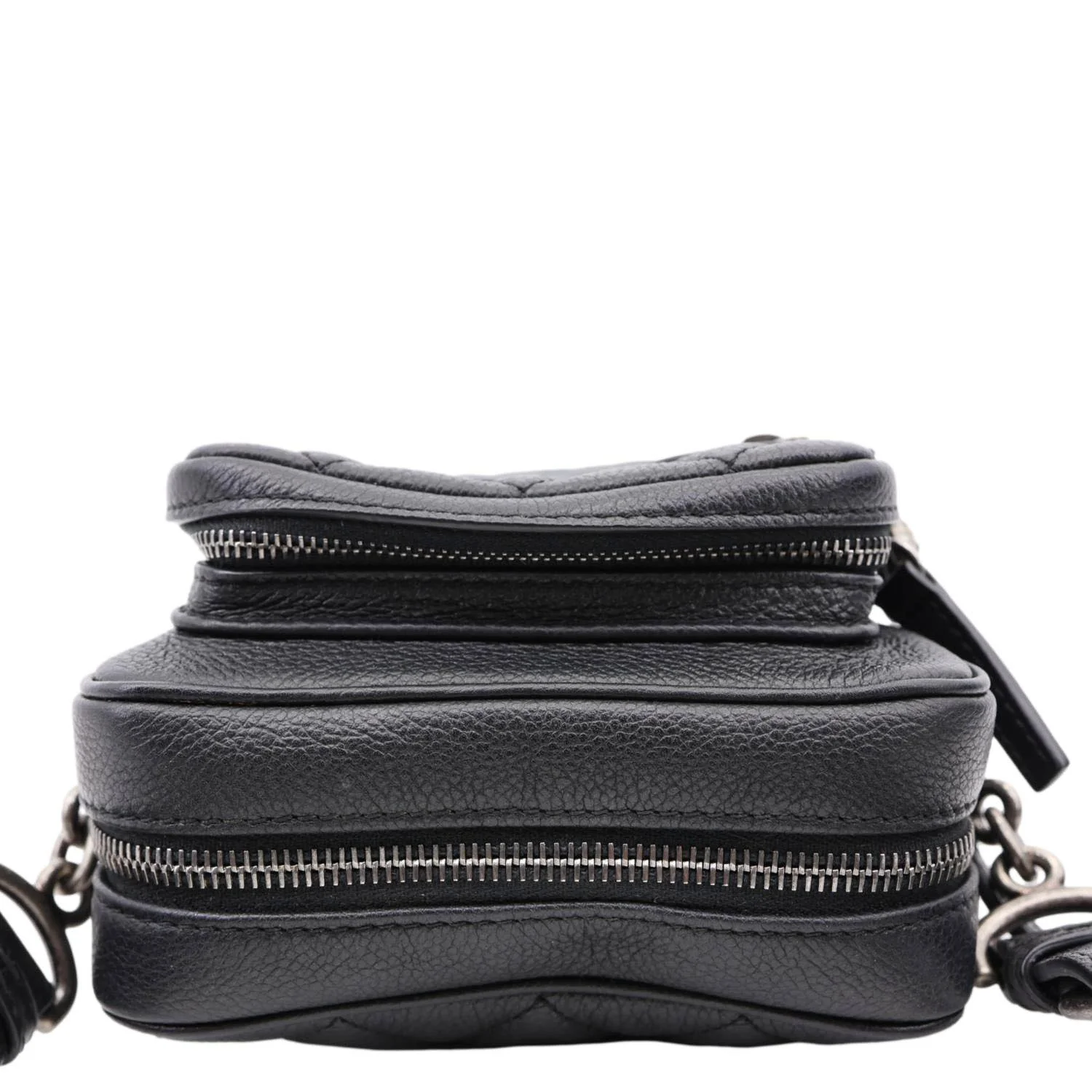 CHANEL Casual Rock Quilted Goatskin Leather Camera Crossbody Bag Black - Image 6