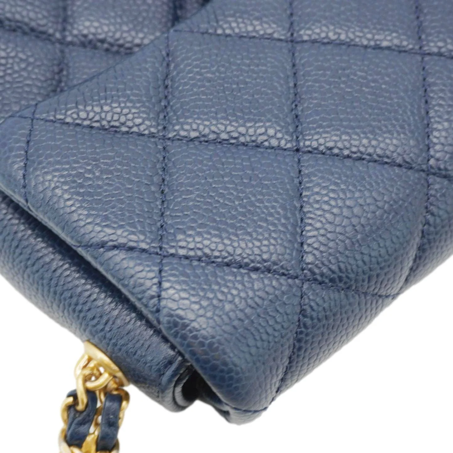 CHANEL Soul Flap Caviar Leather Chain Crossbody Bag Blue - Image 6