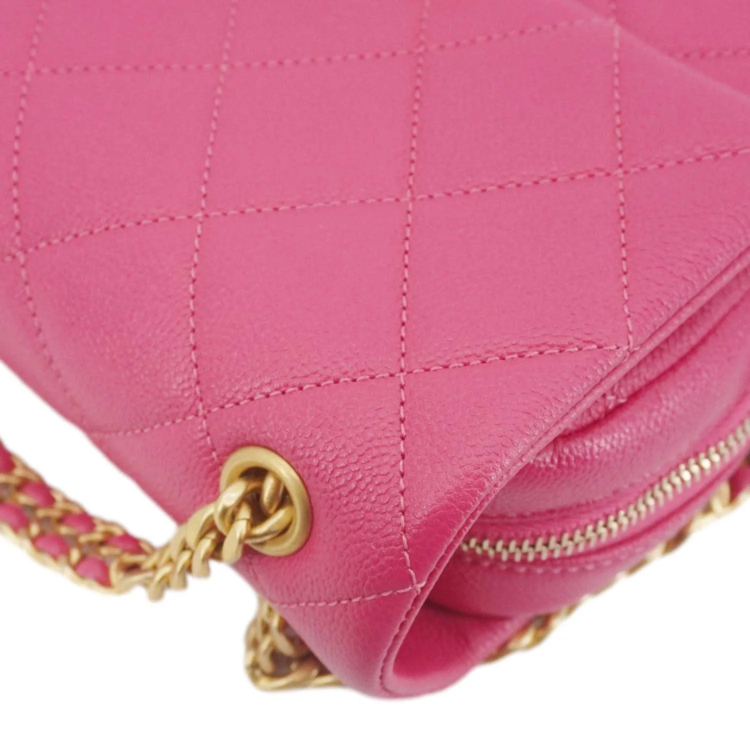CHANEL Multi Chain Quilted Caviar Leather Backpack Pink - Image 9