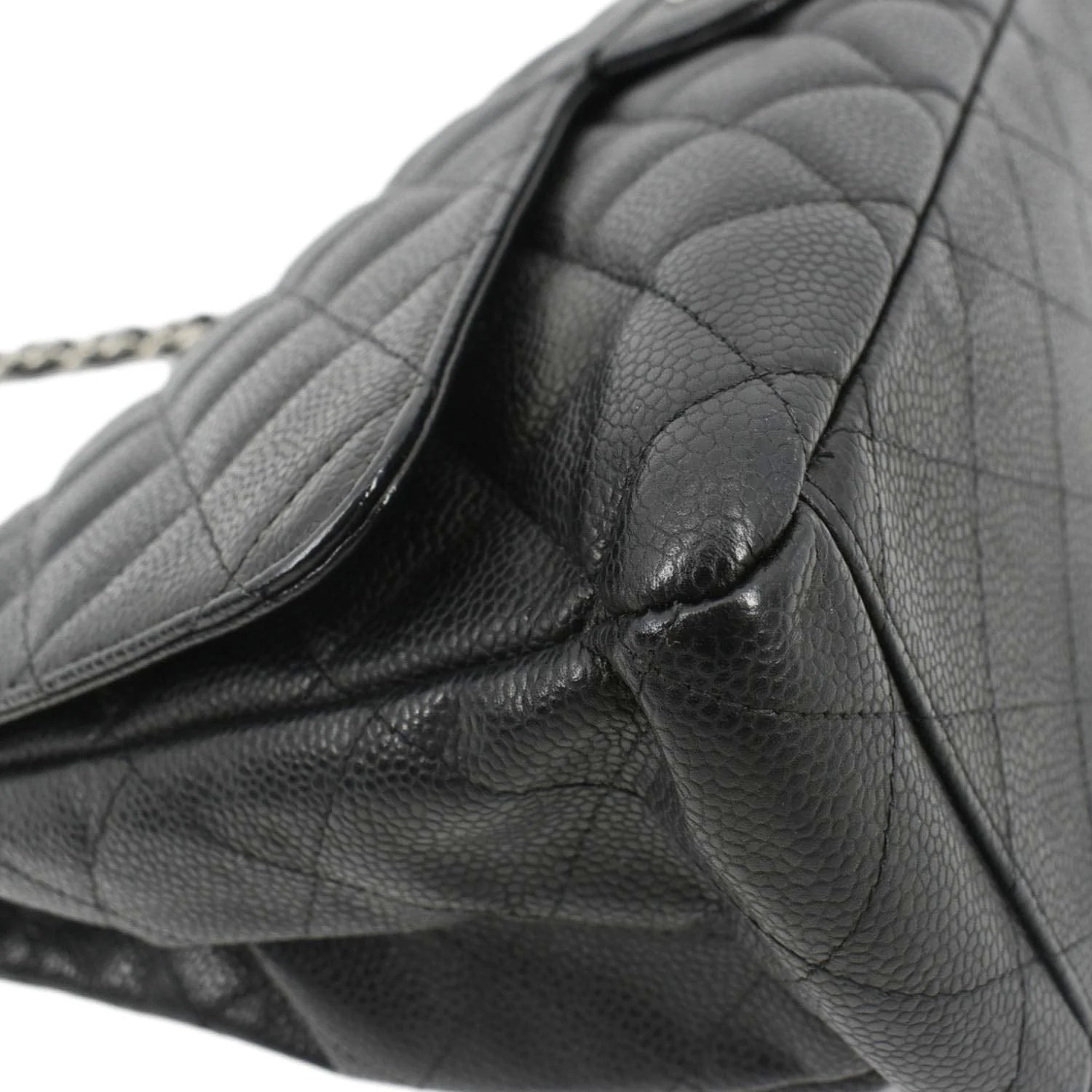 CHANEL Classic Maxi Single Flap Caviar Leather Shoulder Bag Black - Image 10