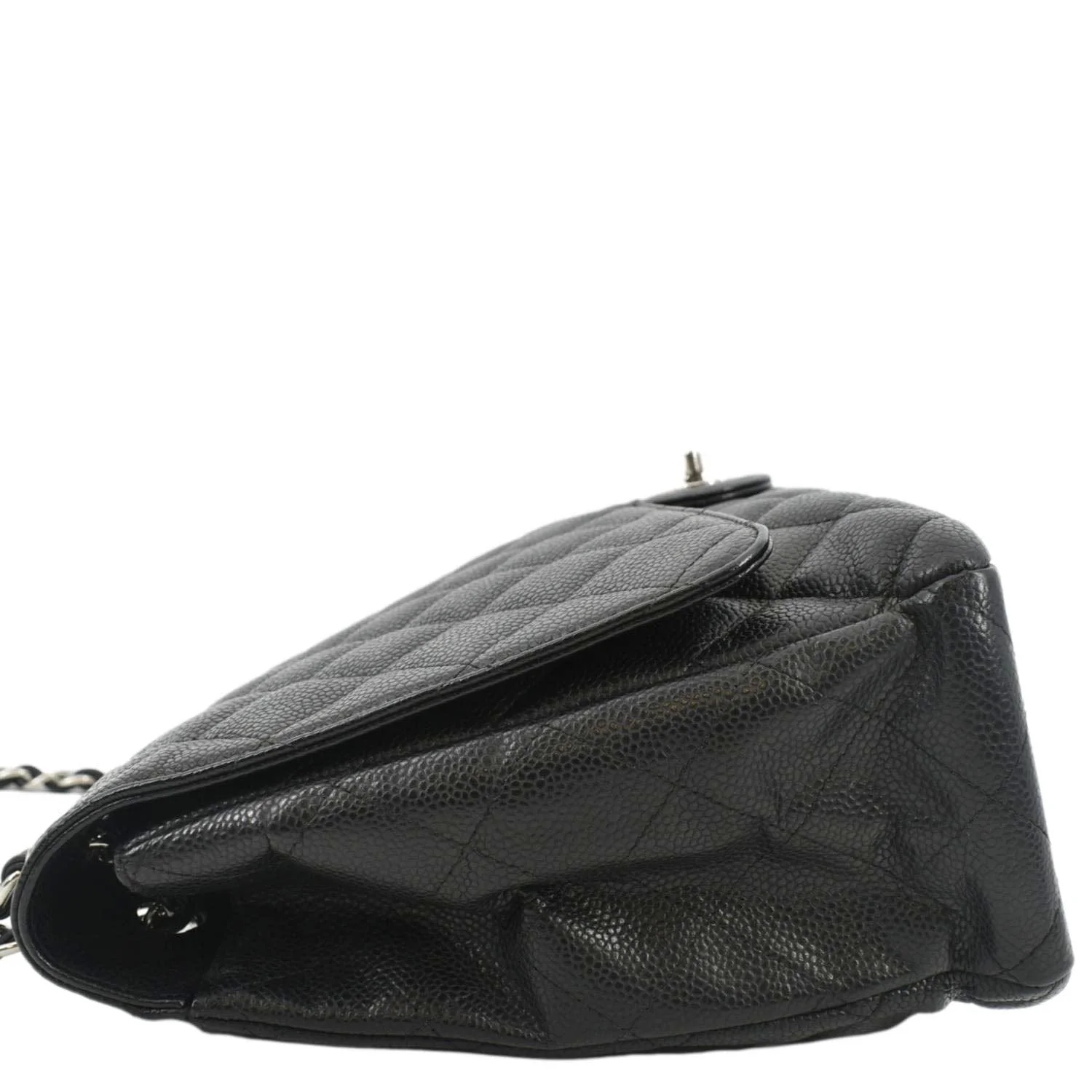 CHANEL Classic Maxi Single Flap Caviar Leather Shoulder Bag Black - Image 7