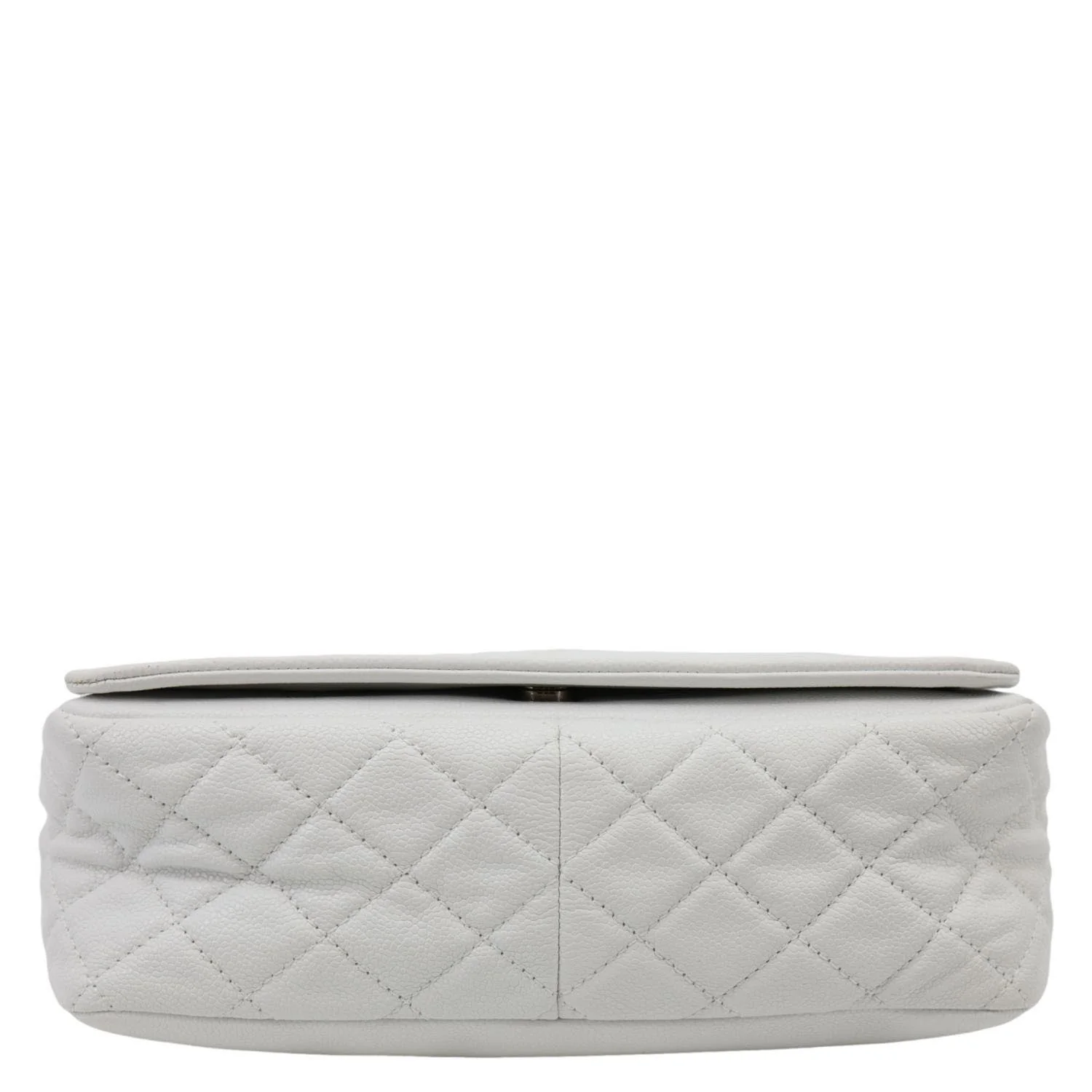 CHANEL Timeless Flap CC Caviar Leather Crossbody Bag White - Image 11
