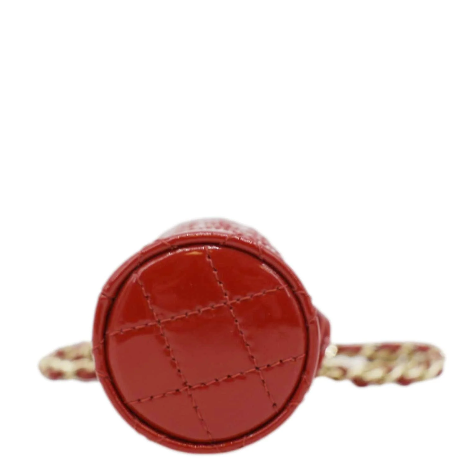 CHANEL CC Allure Patent Leather Chain Lipstick Case Red - Image 11