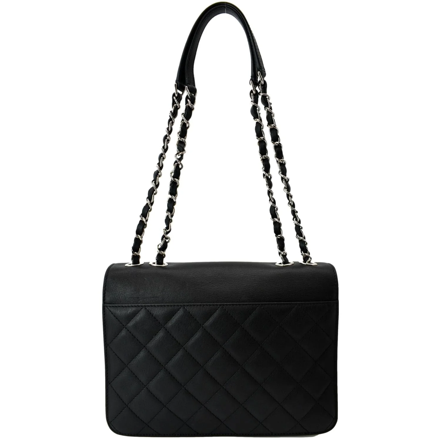 CHANEL Box CC Flap Quilted Leather Shoulder Bag Black - Image 3