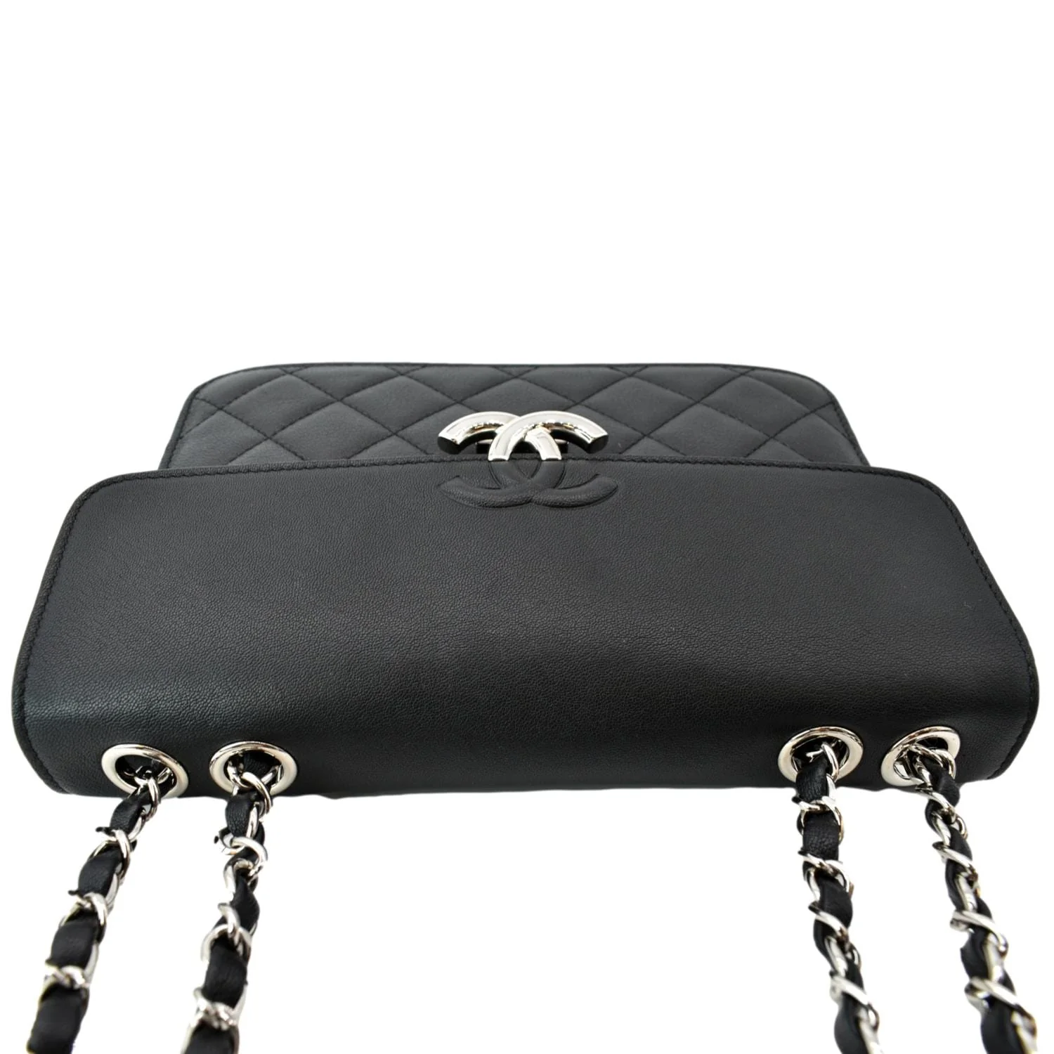 CHANEL Box CC Flap Quilted Leather Shoulder Bag Black - Image 4