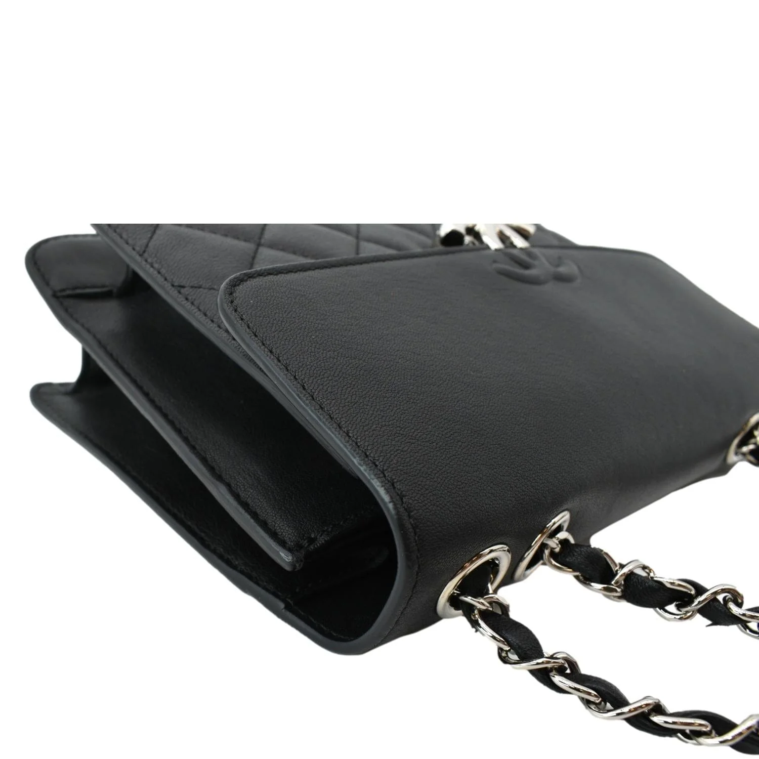CHANEL Box CC Flap Quilted Leather Shoulder Bag Black - Image 5