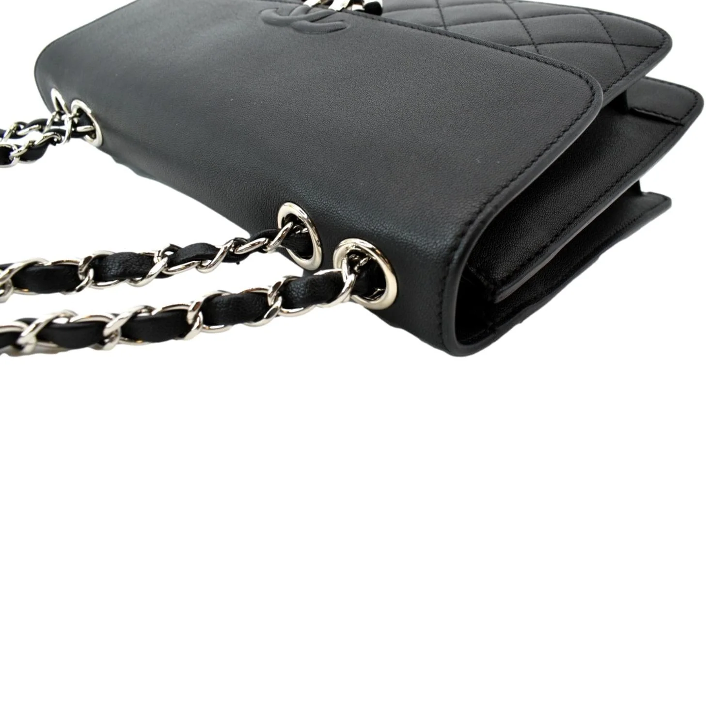 CHANEL Box CC Flap Quilted Leather Shoulder Bag Black - Image 6