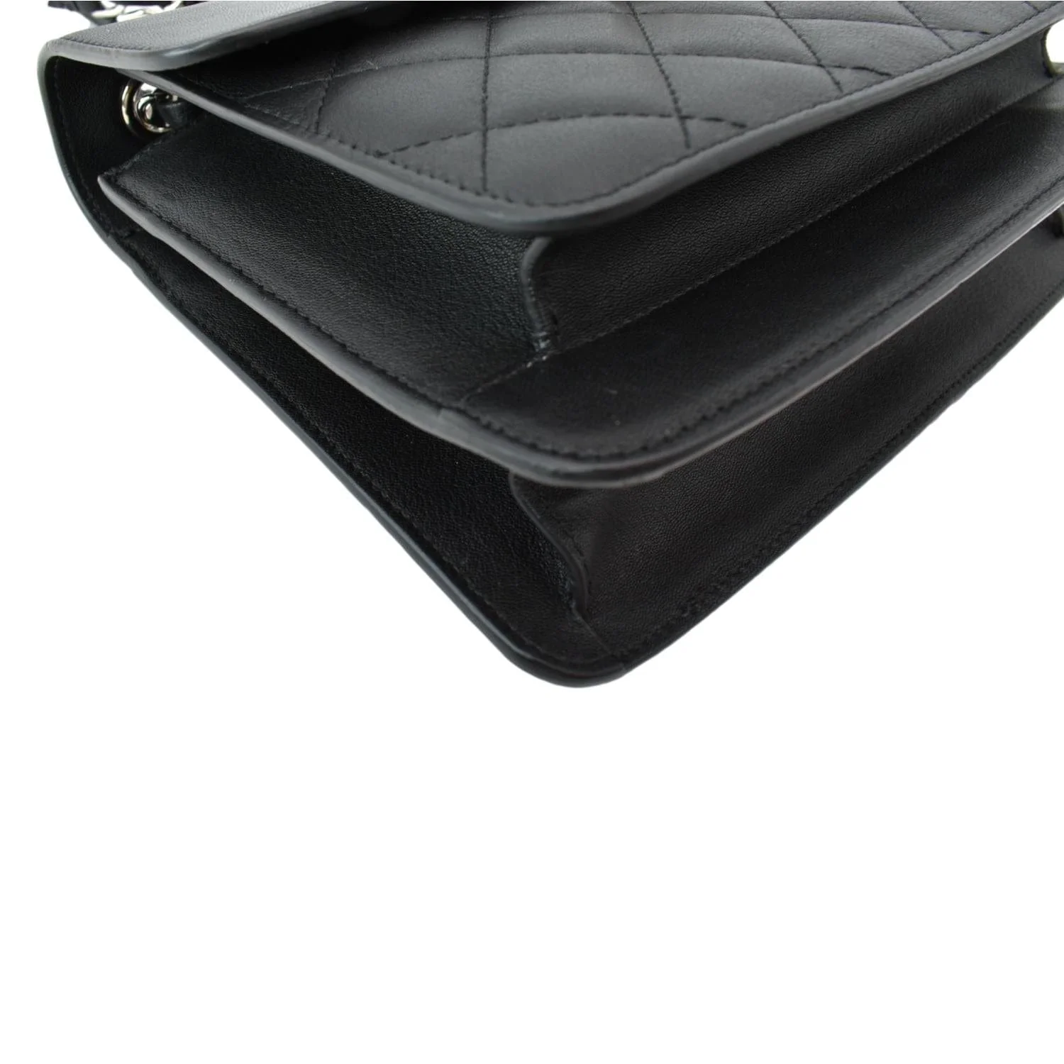 CHANEL Box CC Flap Quilted Leather Shoulder Bag Black - Image 7