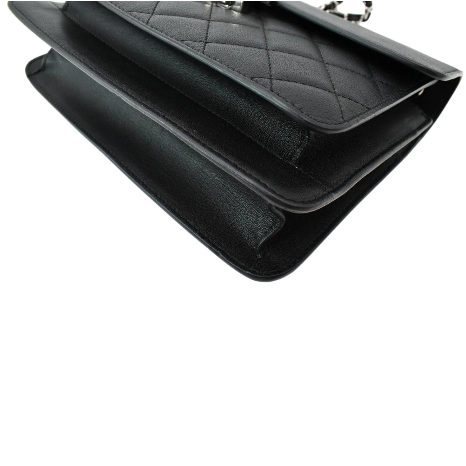 CHANEL Box CC Flap Quilted Leather Shoulder Bag Black - Image 8