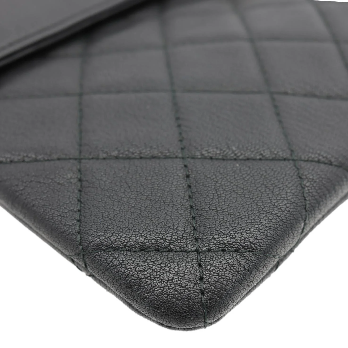 CHANEL CC Box O Case Quilted Leather Pouch Black - Image 8