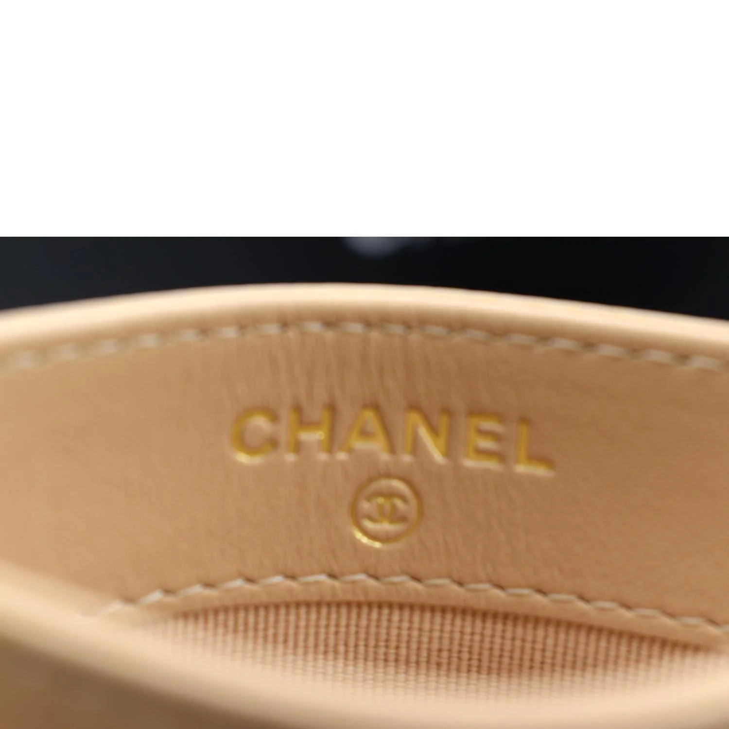 CHANEL CC Card Holder Caviar Leather Wallet Beige - Image 11