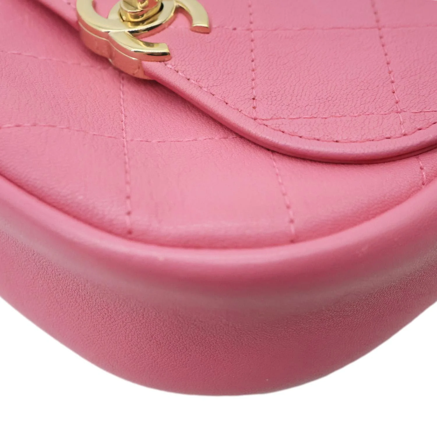 CHANEL CC Casual Trip Quilted Leather Messenger Bag Pink - Image 7