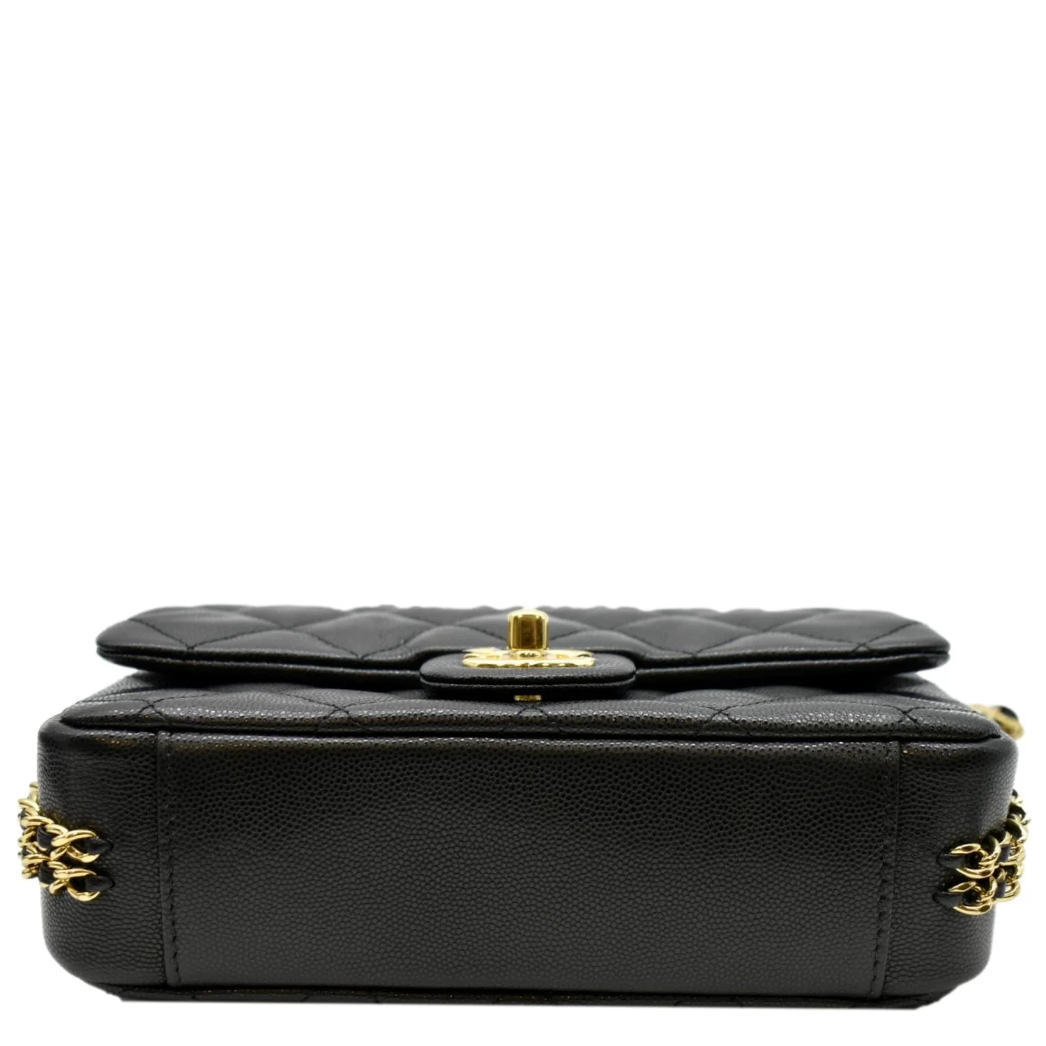 CHANEL Mini Flap Grained Calfskin Leather Shoulder Bag Black - Image 6