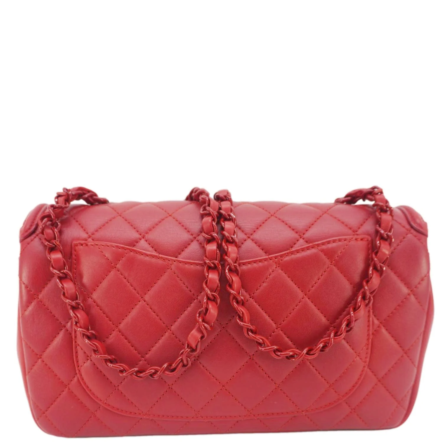 CHANEL CC Filigree Medium Flap Caviar Leather Crossbody Bag Red - Image 3
