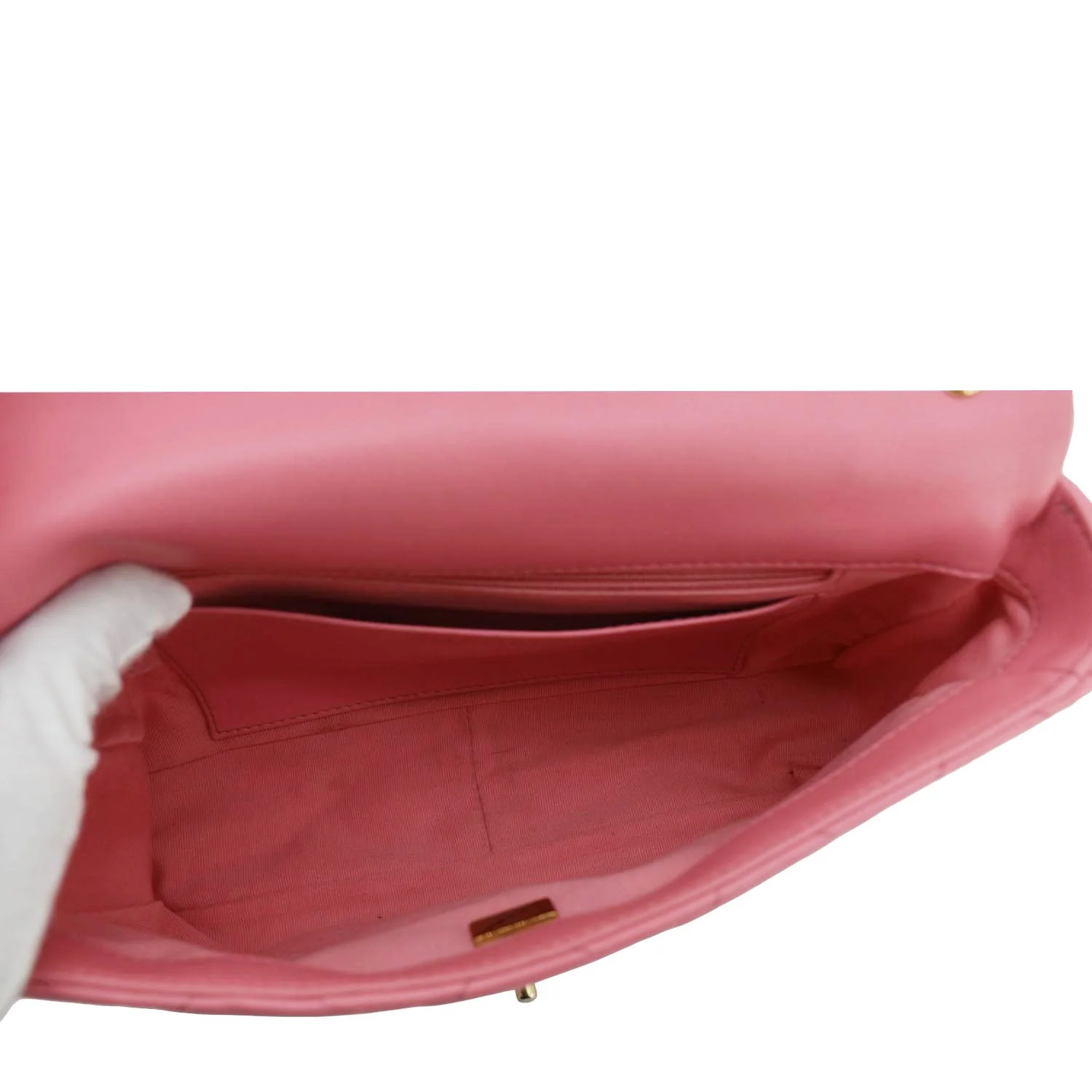 CHANEL CC Funky Town Flap Large Lambskin Quilted Leather Shoulder Bag Pink - Image 12