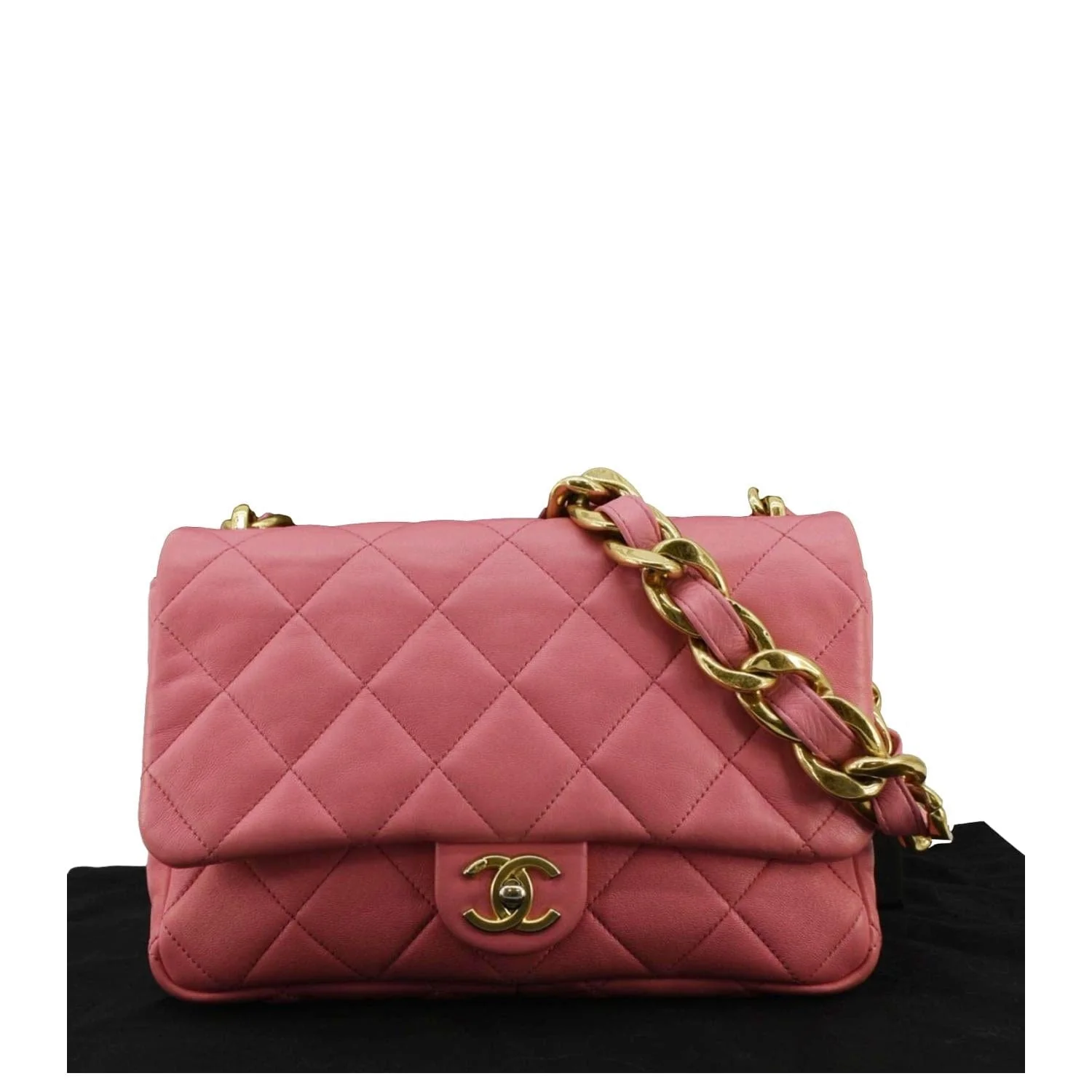 CHANEL CC Funky Town Flap Large Lambskin Quilted Leather Shoulder Bag Pink - Image 3