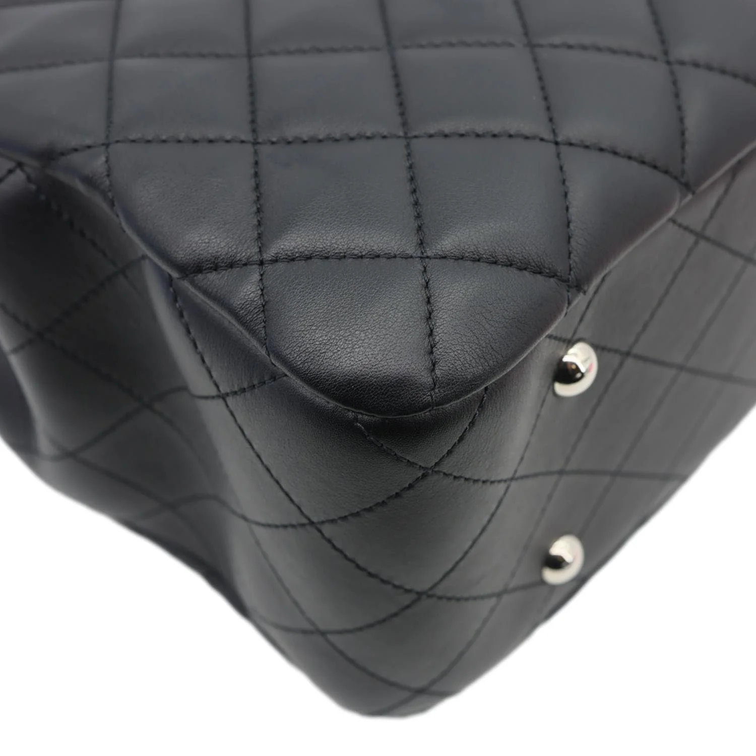 CHANEL Grand Shopping Quilted Leather Tote Bag Black - Image 7