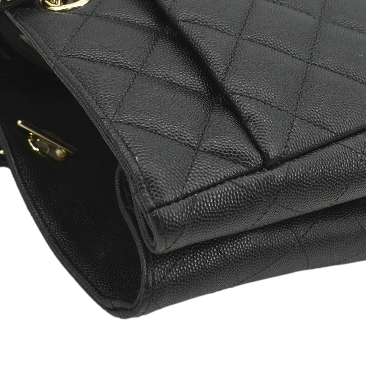 CHANEL Large CC Quilted Leather Tote Shoulder Bag Black - Image 7