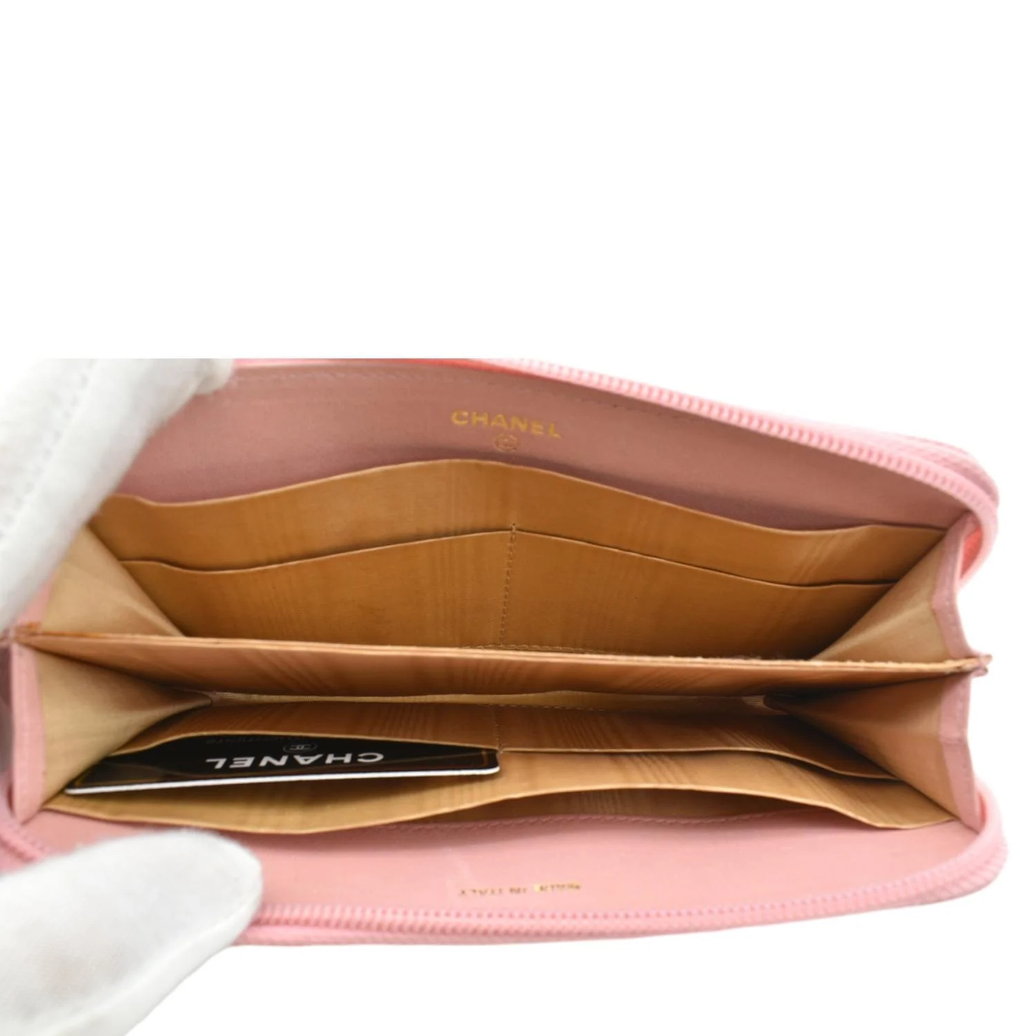 CHANEL CC Timeless Caviar Zip Around Wallet Pink - Image 9