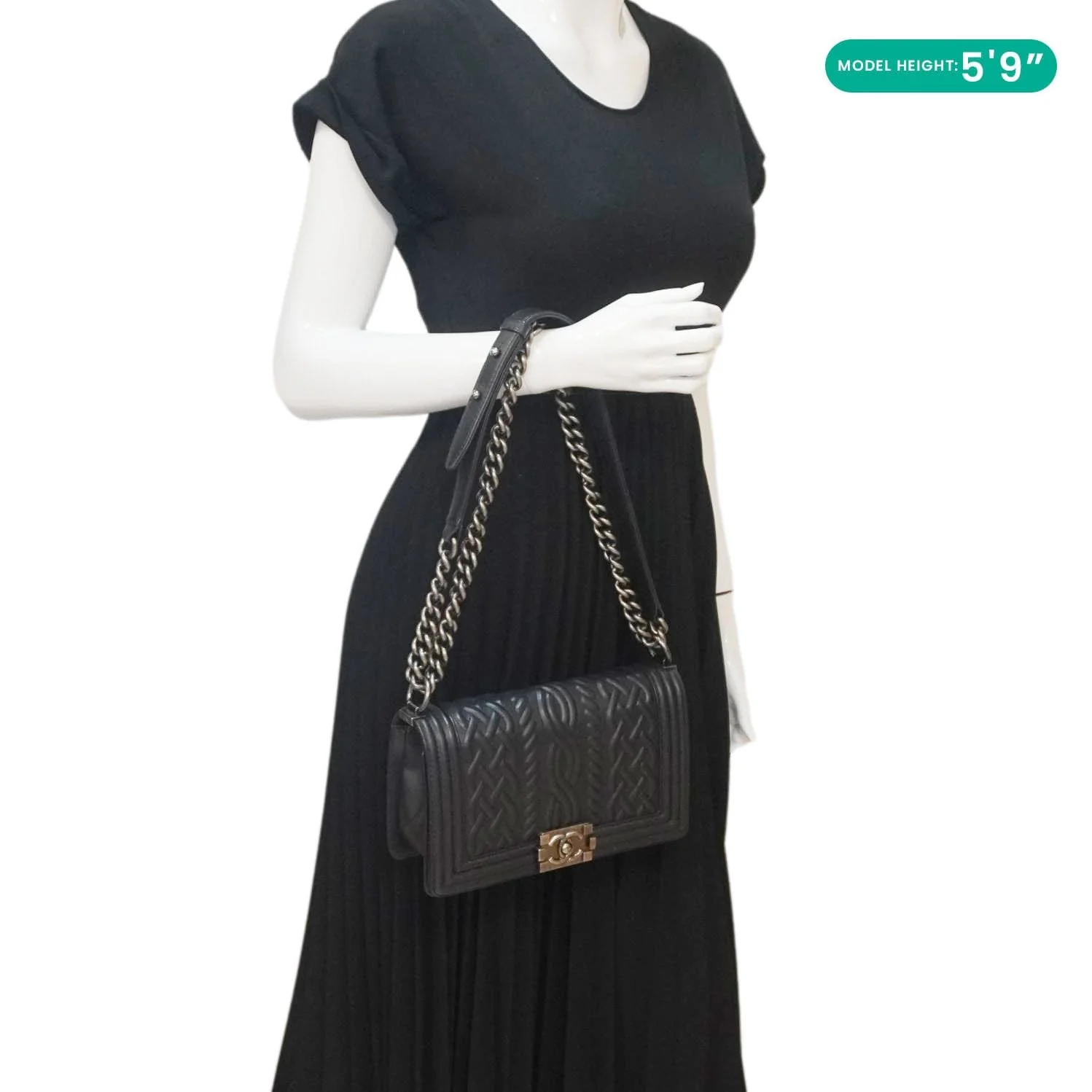 CHANEL Celtic Boy Flap Leather Shoulder Bag Black - Image 2