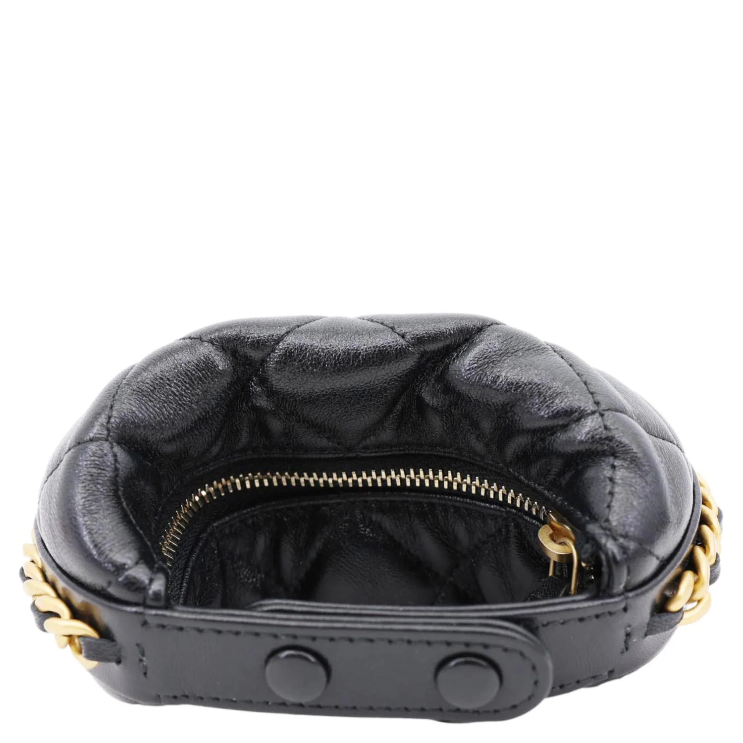 CHANEL Chain Around Mini Quilted Lambskin Leather Pouch Black - Image 5