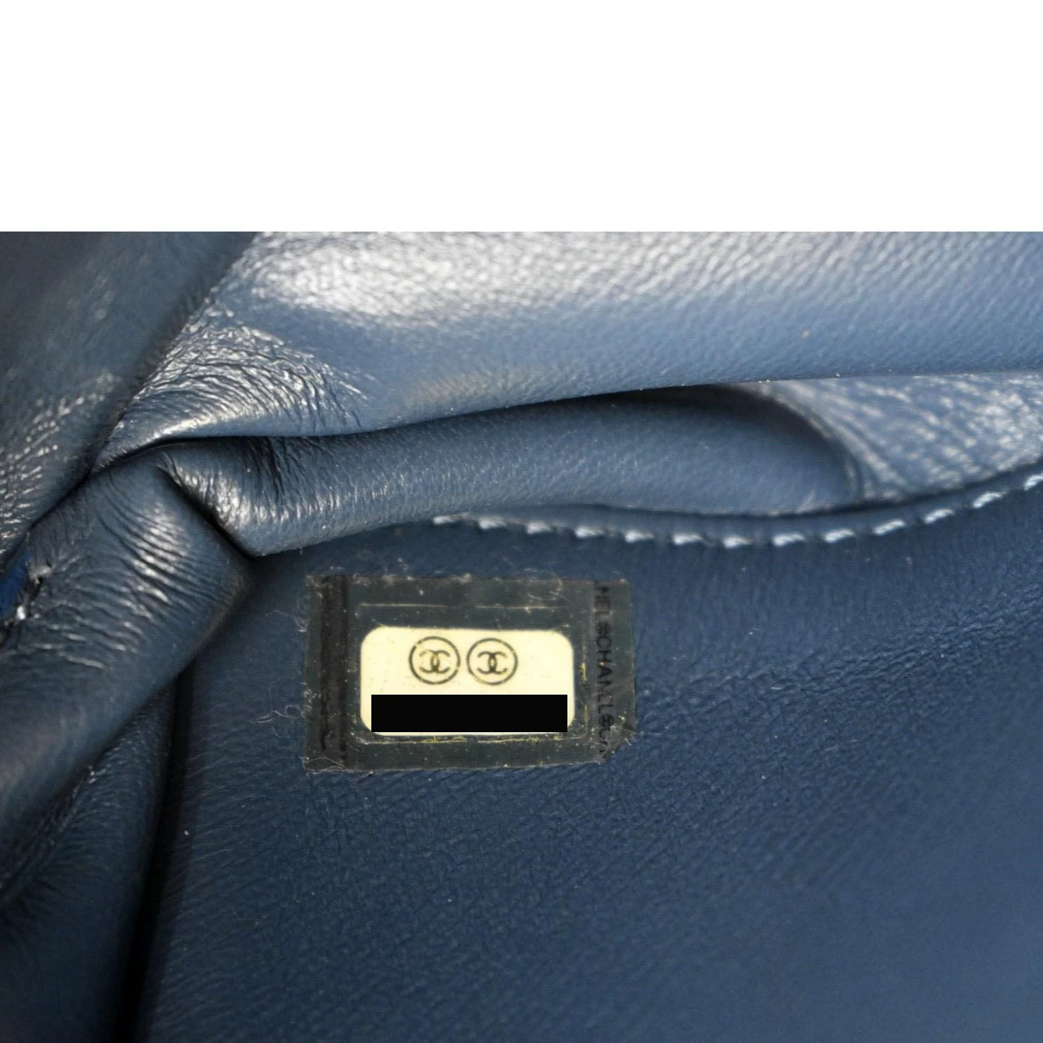 CHANEL Chain Handle CC Flap Quilted Leather Shoulder Bag Blue - Image 13