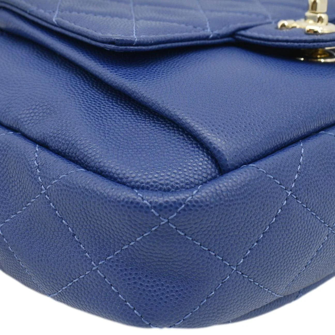 CHANEL CC Day Camera Small Caviar Leather Crossbody Bag Blue - Image 6