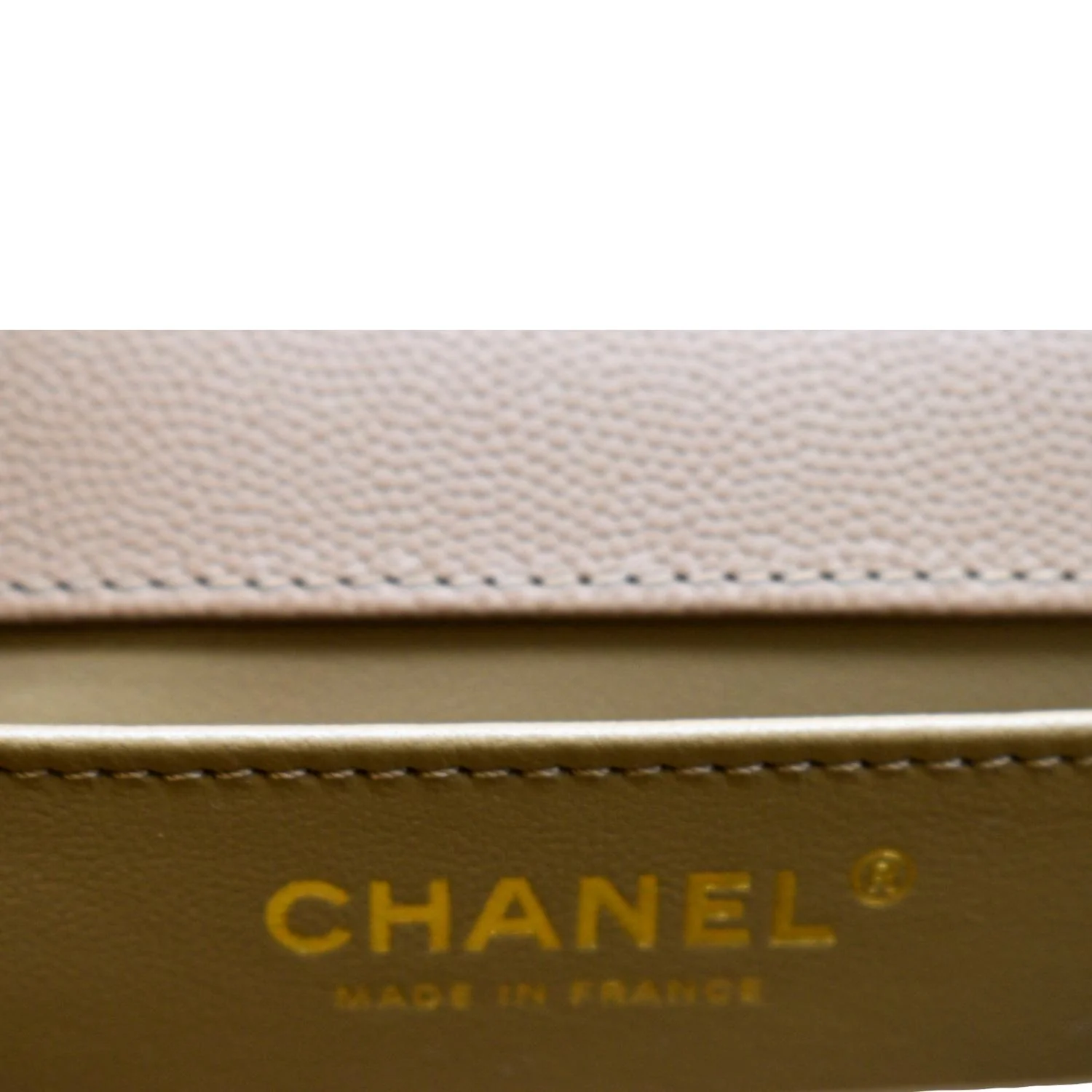 CHANEL Medium Boy Flap Chevron Caviar Leather Crossbody Bag Beige - Image 12