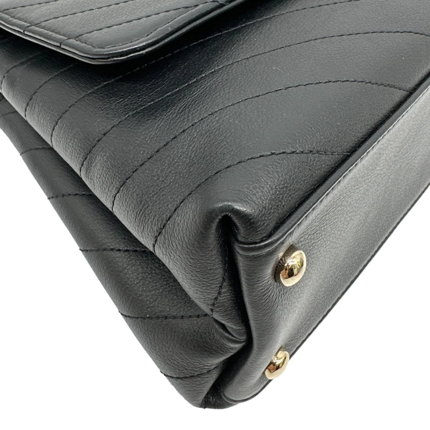CHANEL Chic Small Chevron Calfskin Leather Top Handle Crossbody Bag Black - Image 8