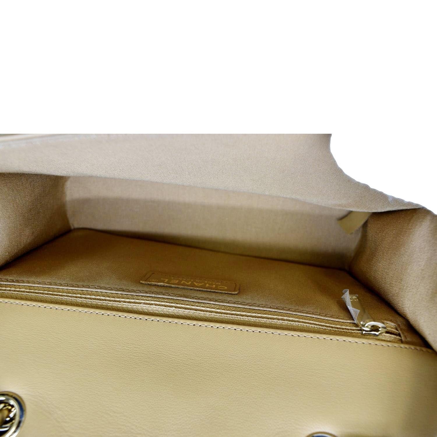 CHANEL Statement Mini Flap Quilted Chevron Leather Crossbody Bag Camel - Image 13