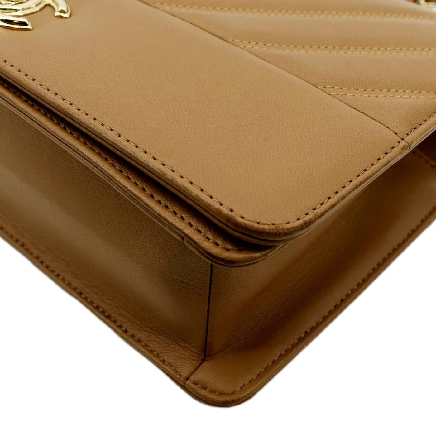 CHANEL Statement Mini Flap Quilted Chevron Leather Crossbody Bag Camel - Image 8