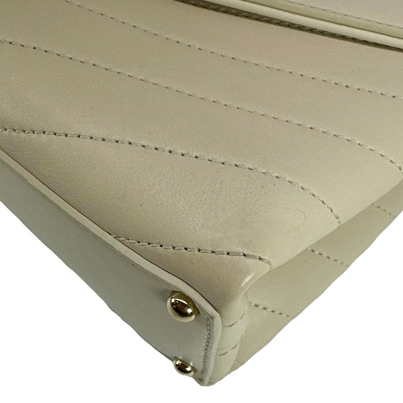 CHANEL Coco Flap Chevron Stitched Leather Shoulder Bag Beige - Image 10
