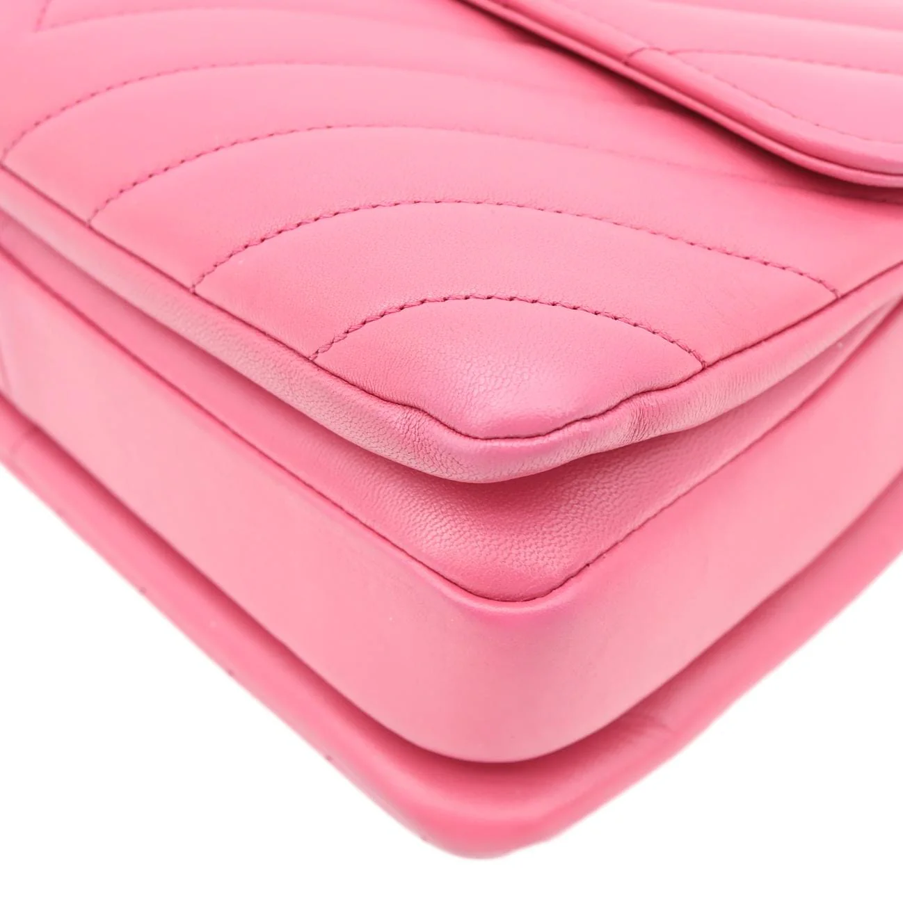CHANEL Trendy CC Small Chevron Leather Top Handle Shoulder Bag Pink - Image 7