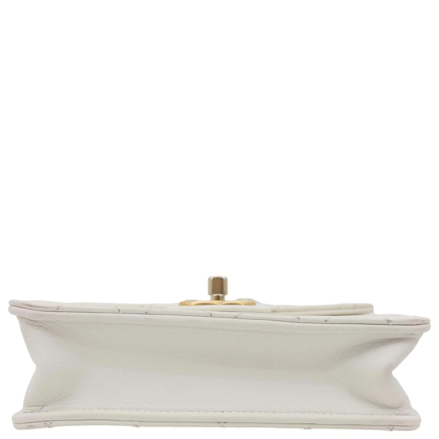 CHANEL Chic Pearls Flap Quilted Calfskin Leather Shoulder Bag White - Image 11