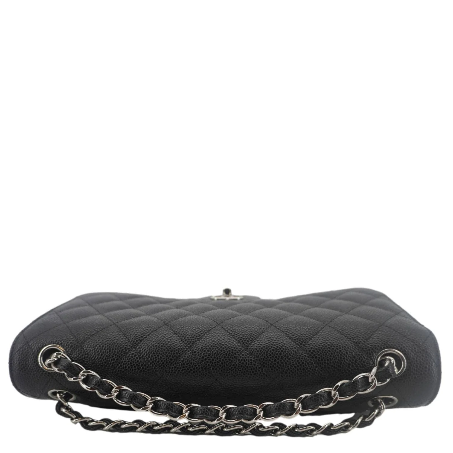 CHANEL Classic Double Flap Jumbo Quilted Caviar Leather Crossbody Bag Black - Image 6