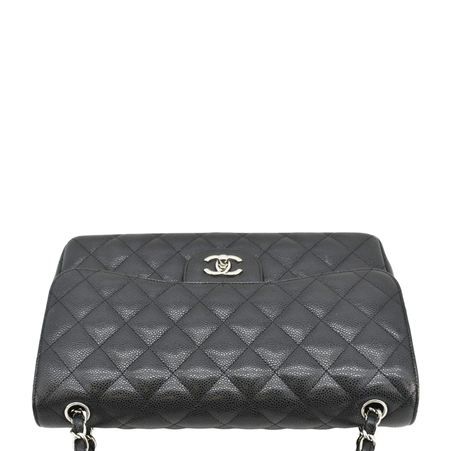 CHANEL Classic Jumbo Double Flap Quilted Caviar Leather Shoulder Bag Black - Image 5
