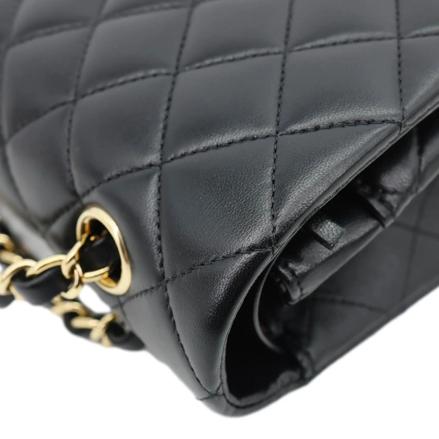 CHANEL Classic Double Flap Medium Quilted Leather Shoulder Bag Black - Image 7