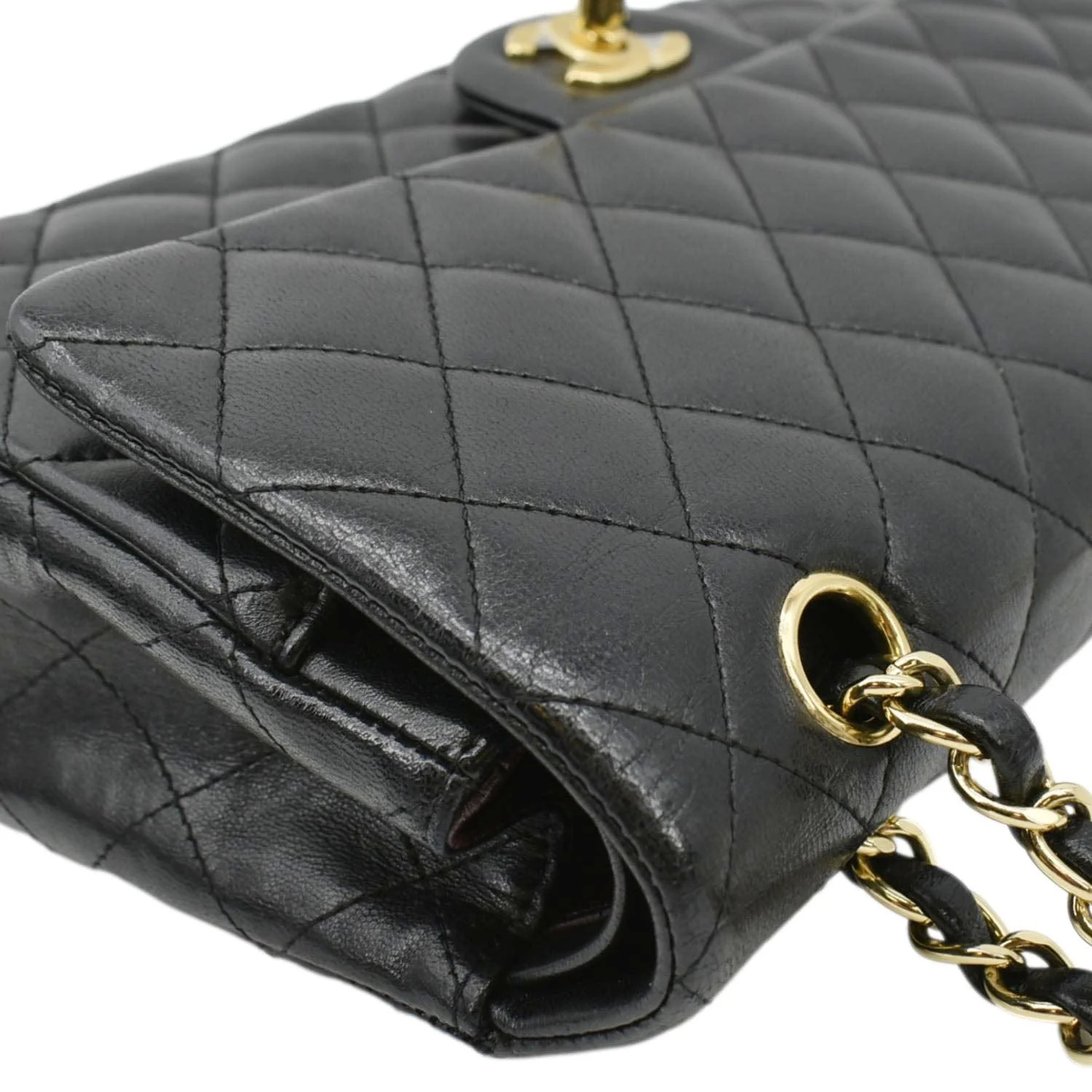 CHANEL Classic Medium Double Flap Quilted Leather Shoulder Bag Black - Image 6